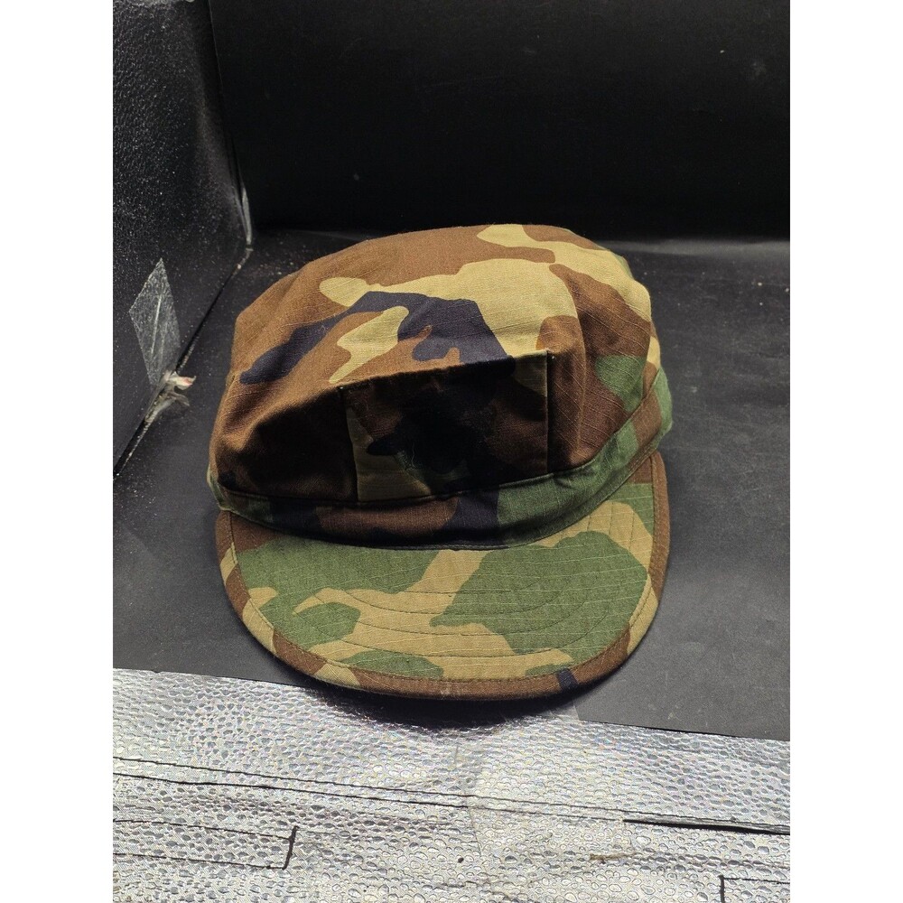 Vintage Woodland Camo Military Patrol Cap Hat – Made in USA Ripstop Army Style
